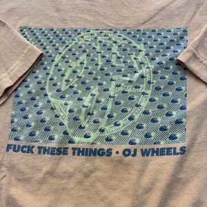 Vintage 90s Skate‎ Yellow Boxy Graphic Tee Shirt Streetwear Grunge Skater Y2K